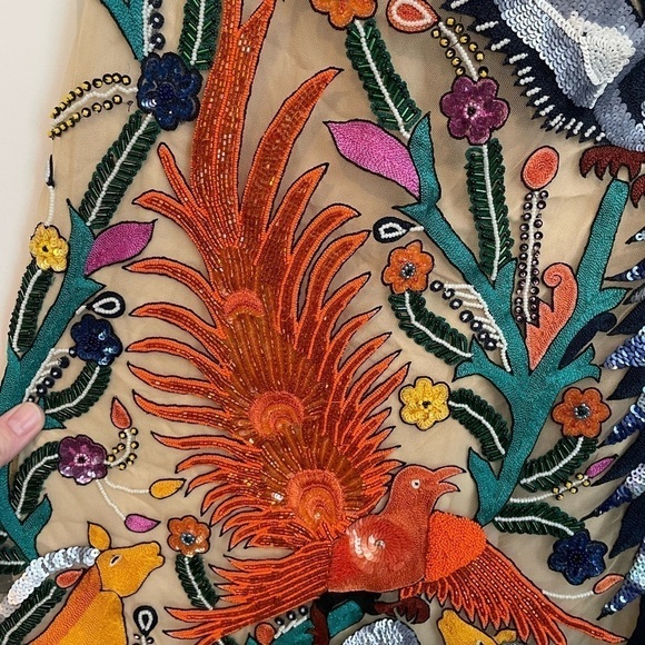 Naeem Khan beaded and sequin embroidered colorful mini dress size small - Picture 7 of 12